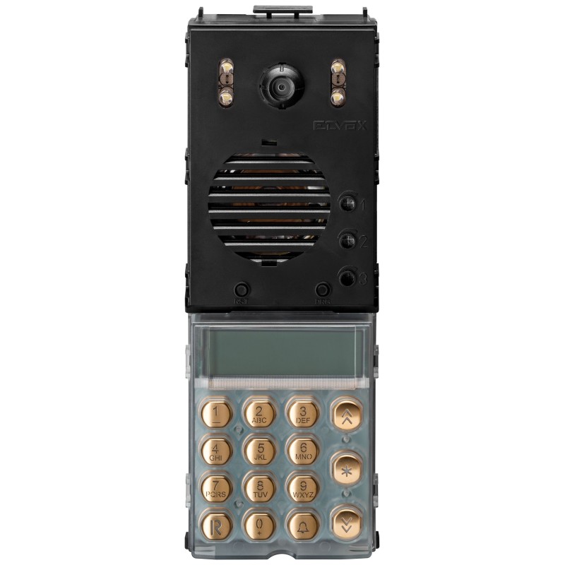 Kit Audio Video Ottone Satinato con Tastiera e Display Espandibile Due Fili Plus Patavium ELVOX K41641