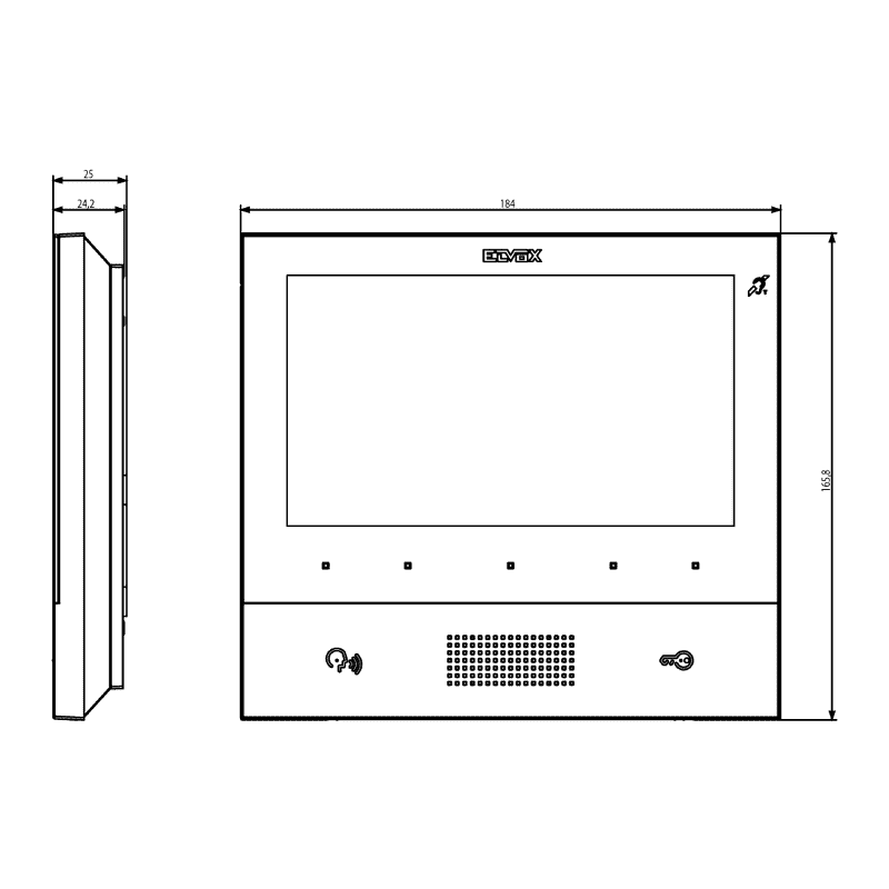 Videocitofono TAB 7" 2 Fili Vivavoce Bianco ELVOX 40505