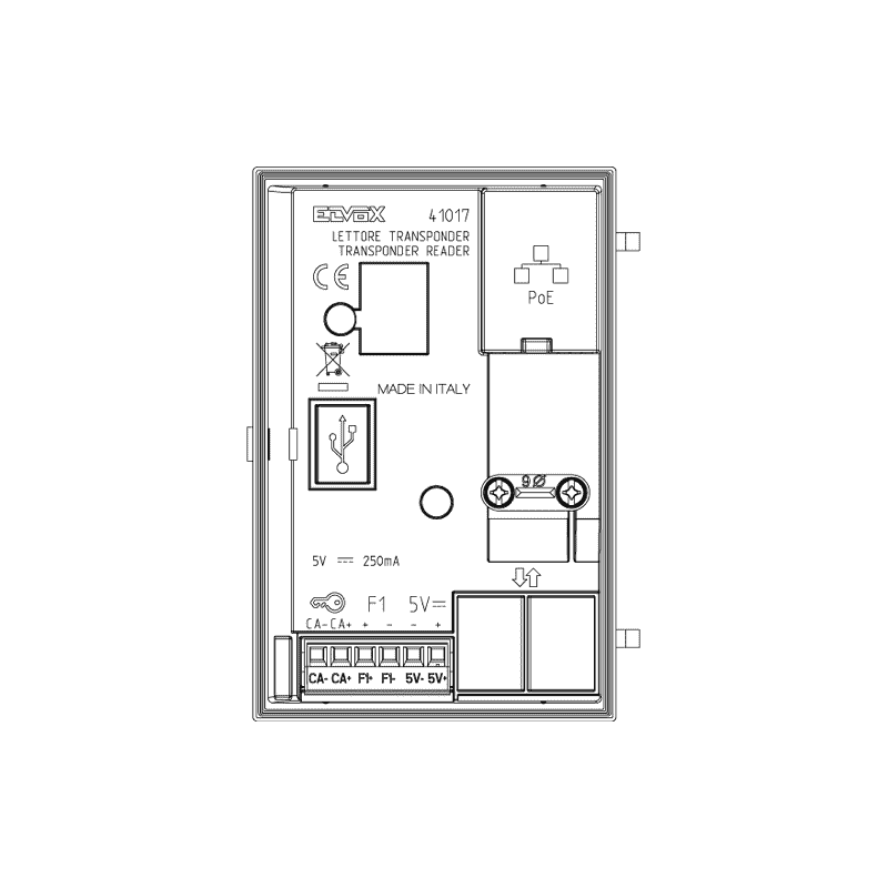 Lettore Transponder Retroilluminato a Led Bianchi ELVOX 41017