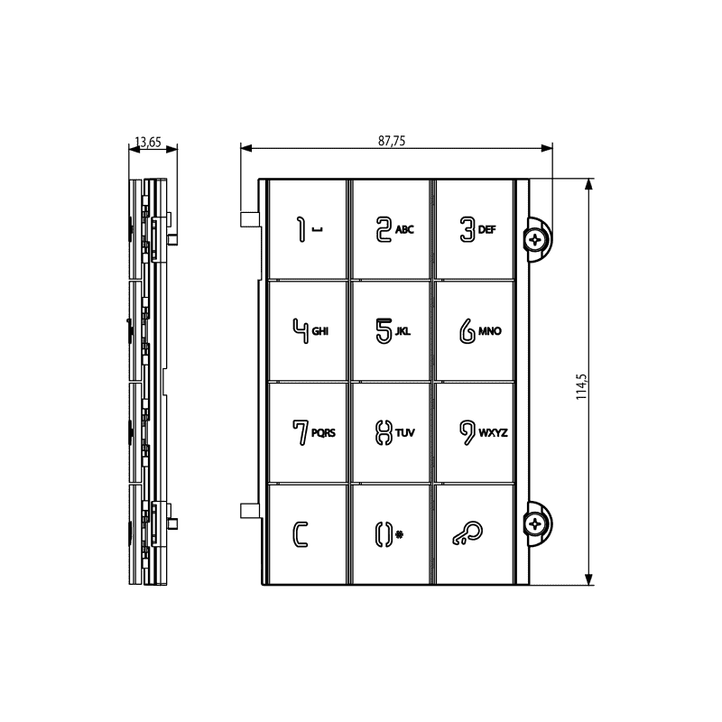 Modulo Frontale Tastiera Serie Pixel Grigio ELVOX 41118.02