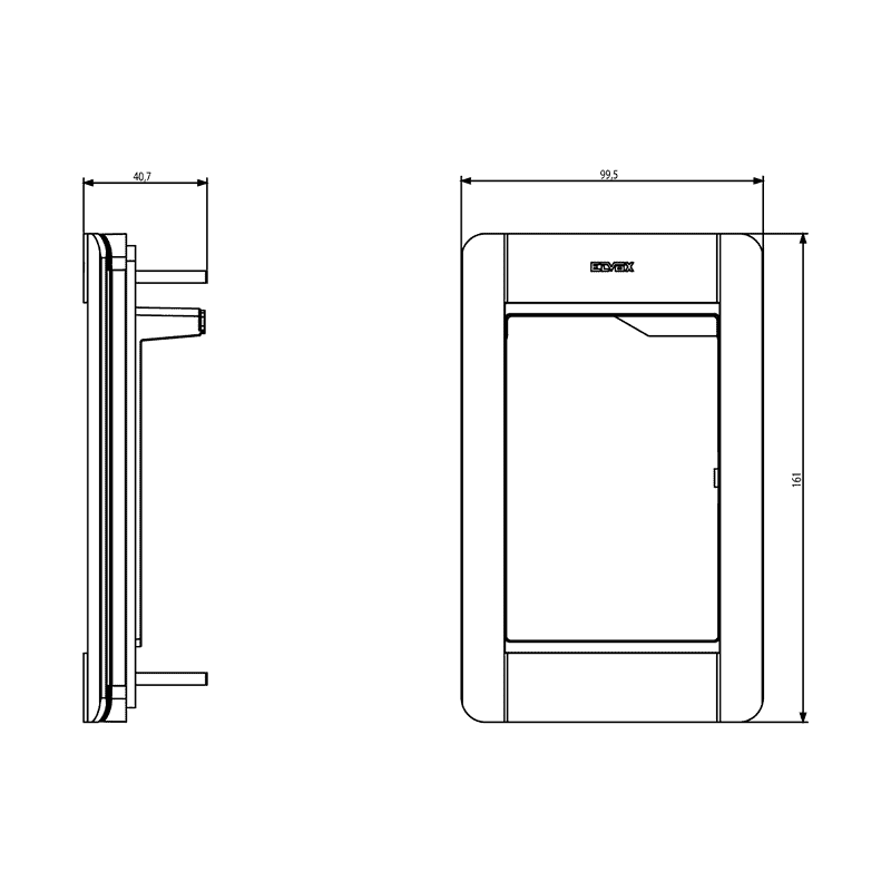 Supporto con Cornice 1 Modulo Serie Pixel Grigio ELVOX 41131.01