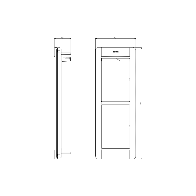 Supporto con Cornice 2 Moduli Serie Pixel Grigio ELVOX 41132.01