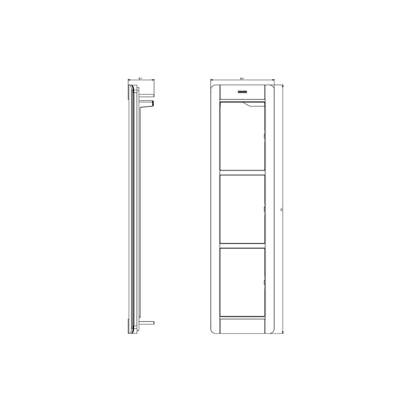 Supporto con Cornice 3 Moduli Serie Pixel Grigio ELVOX 41133.01