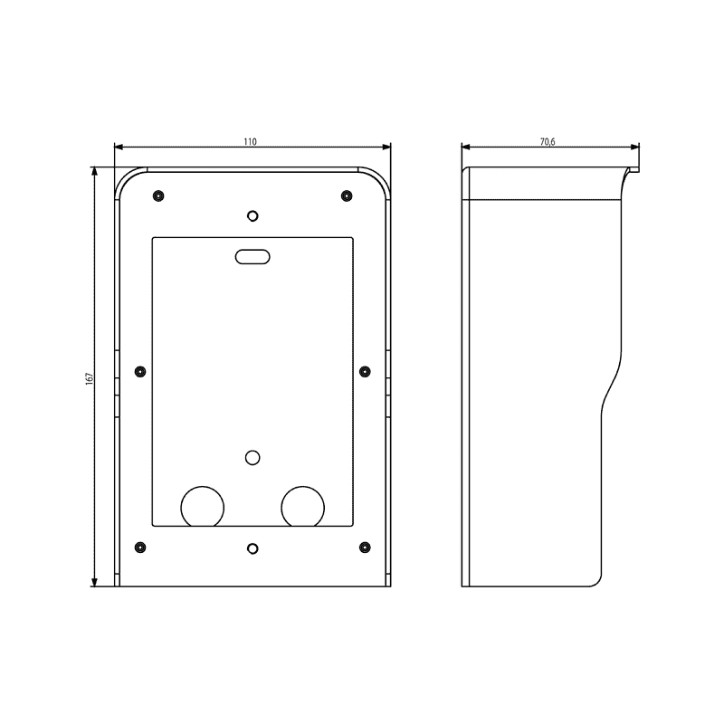 Scatola da Parete con Parapioggia 1 Modulo Bianco Pixel ELVOX 41151.03