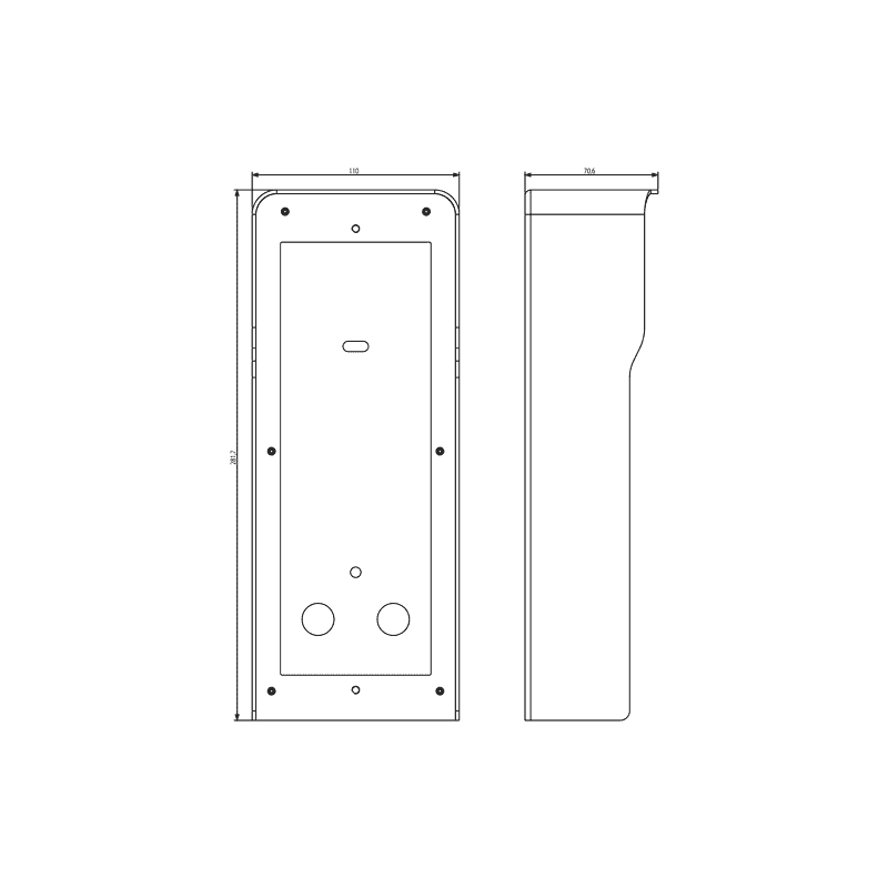 Scatola da Parete con Parapioggia 2 Moduli Grigio Pixel ELVOX 41152.01