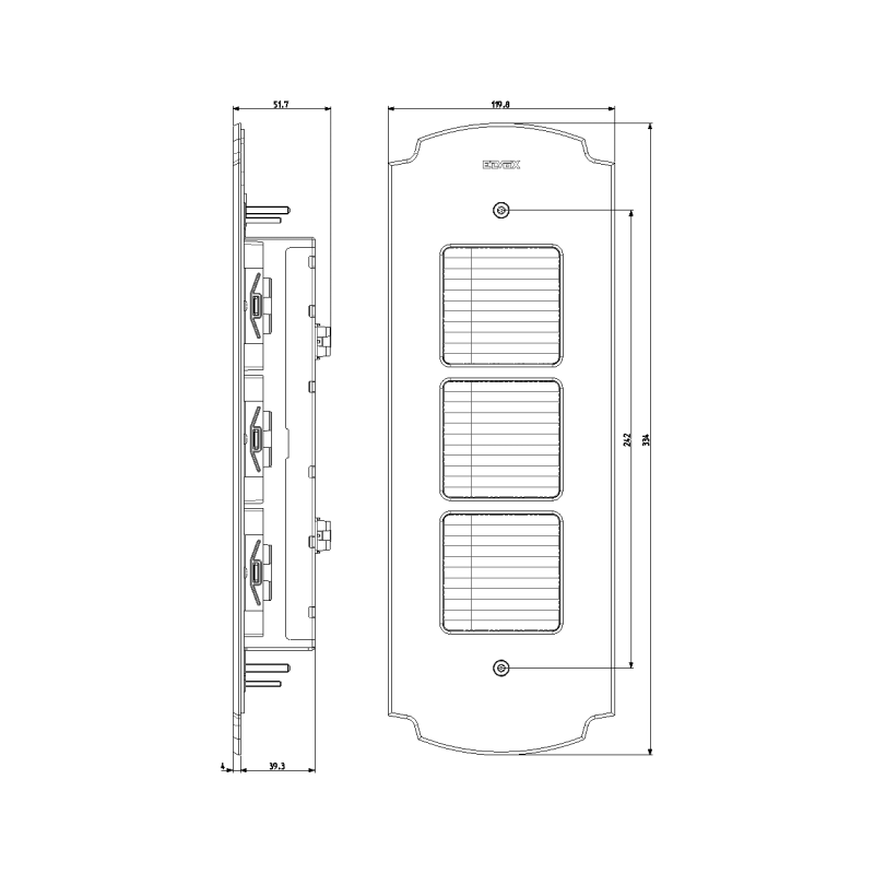 Placca 2 Moduli Portanomi in Ottone Serie Patavium ELVOX 41642