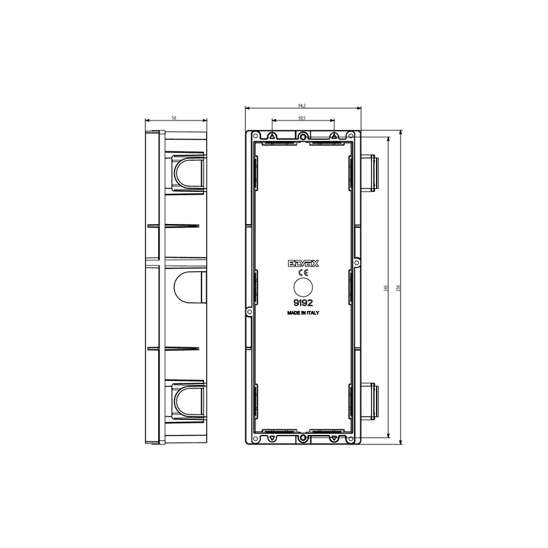 Scatola da Incasso per Targhe 2 Moduli ELVOX 9192