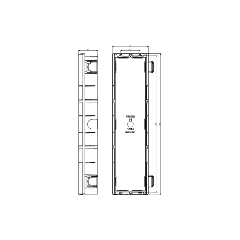 Scatola da Incasso per Targhe 3 Moduli ELVOX 9193