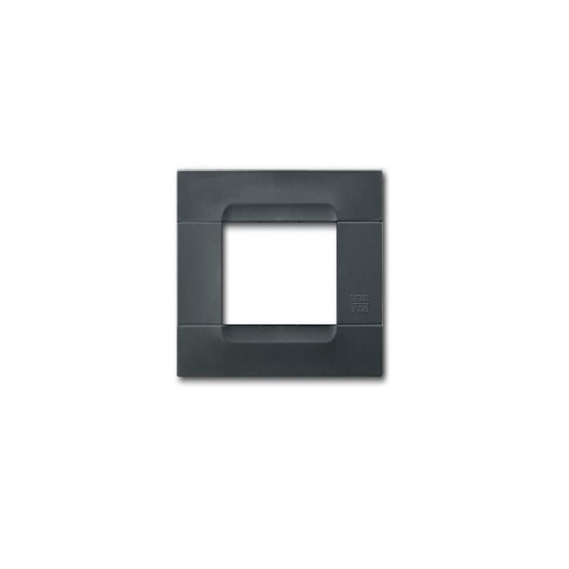 Placca Kadra Tecnopolimero Antracite con Inserti Nero Auckland 2 Moduli Simon Urmet 10802.04