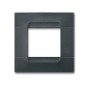 Placca Kadra Tecnopolimero Antracite con Inserti Nero Auckland 2 Moduli Simon Urmet 10802.04