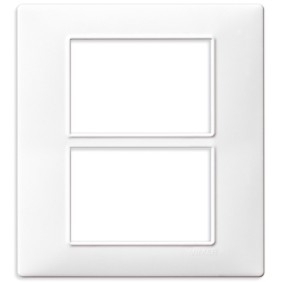 Placca Vimar Plana 3+3 moduli bianco in tecnopolimero  codice 14659.01