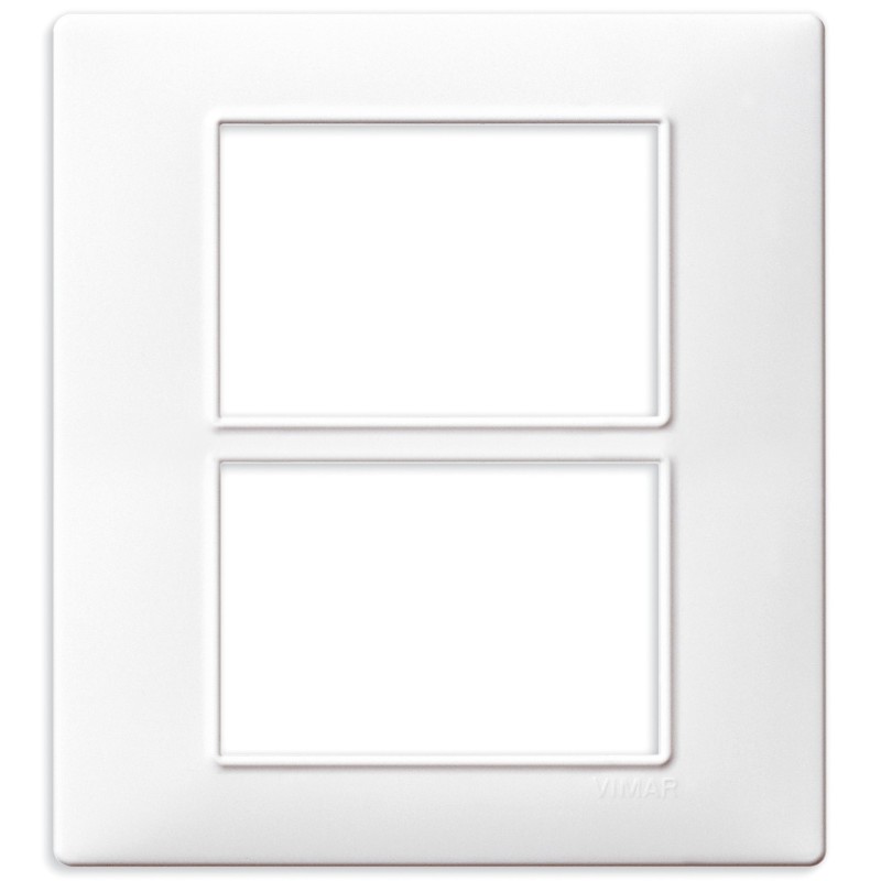 Placca Vimar Plana 3+3 moduli bianco in tecnopolimero  codice 14659.01