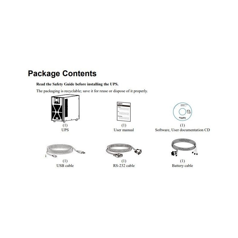 UPS 10000 VA  230V con sistema di batterie esterno Schneider SRVS10KIL