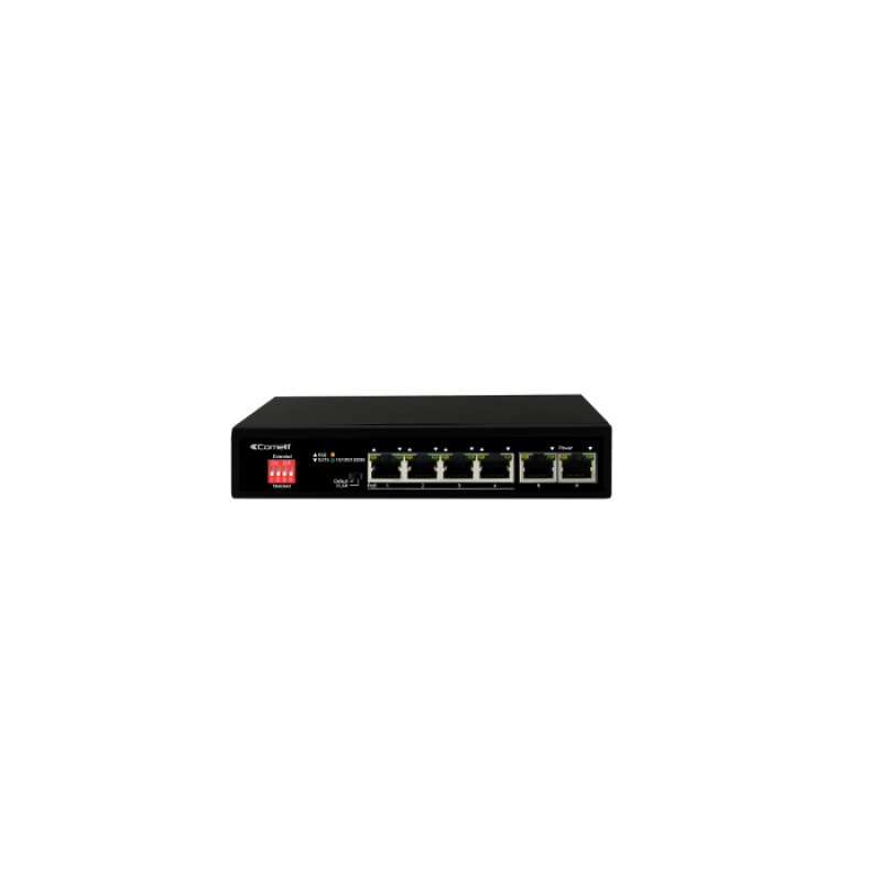 Switch di Rete 4 Porte PoE + 2 Uplink Gigabit Comelit IPSWP06N01A