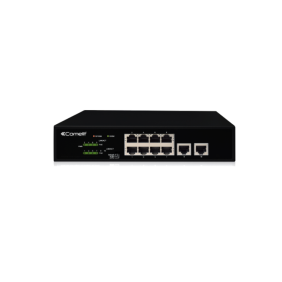 Switch di Rete 8 Porte PoE + 2 Uplink Gigabit Comelit IPSWP10N01A