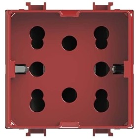 Presa Bipasso E Schuko Side Rossa Per Bticino Matix 4Box 4B.AMR.H21