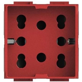Presa Bipasso/Schuko Side Rossa Per Bticino LivingLight 4Box 4B.LR.H21