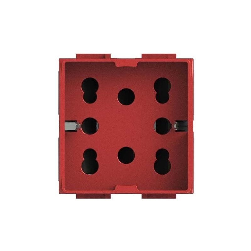 Presa Bipasso/Schuko Side Rossa Per Bticino LivingLight 4Box 4B.LR.H21