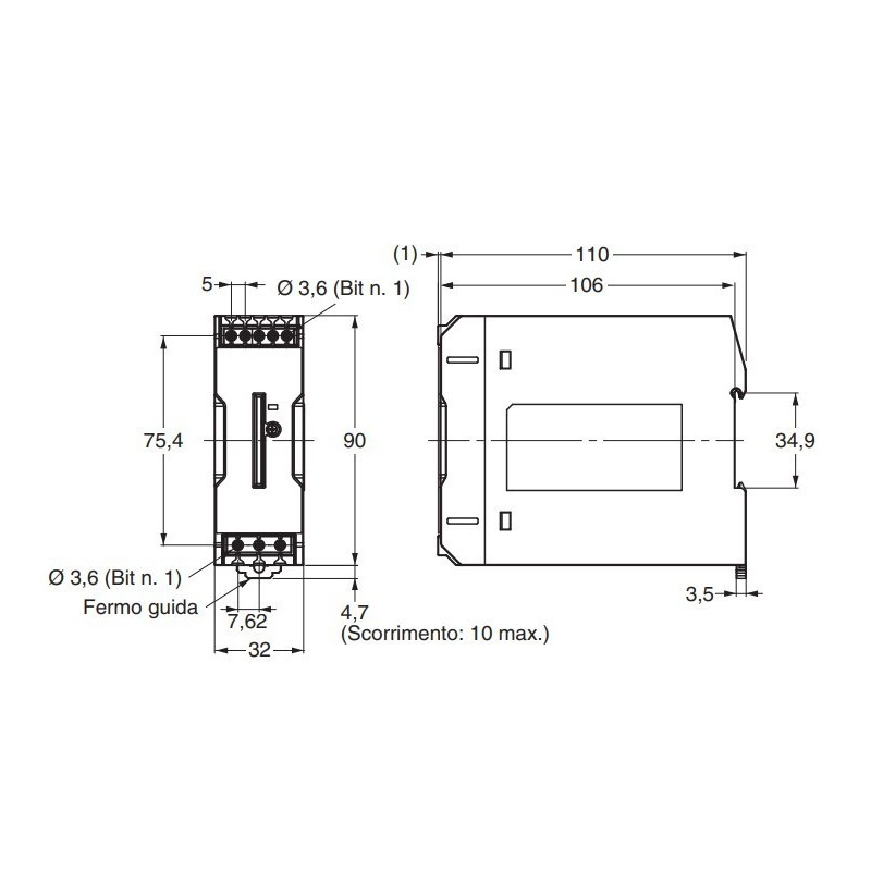 Alimentatore Switching Attacco Din 24V 60W Omron S8VK-C06024