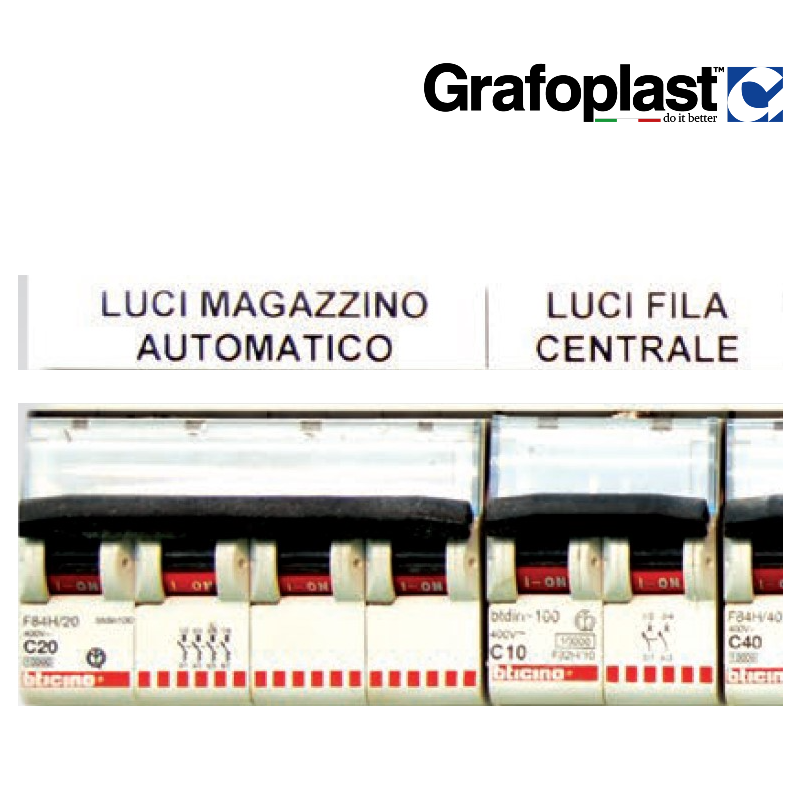 Striscia non adesiva per l’identificazione del quadro di distribuzione Grafoplast EVO60100W