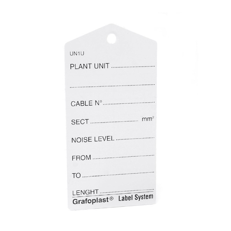 Cartellino identificazione conduttori 40x100mm bifacciale cf 100 pz Grafoplast UN2I