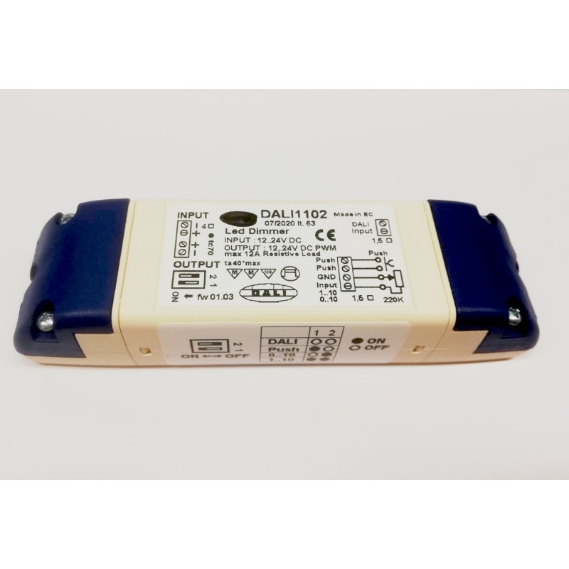Dimmer per Strisce Led comando a pulsante, potenziometro, segnale DALI e 0(1)-10V Tecnel INT110DALI1