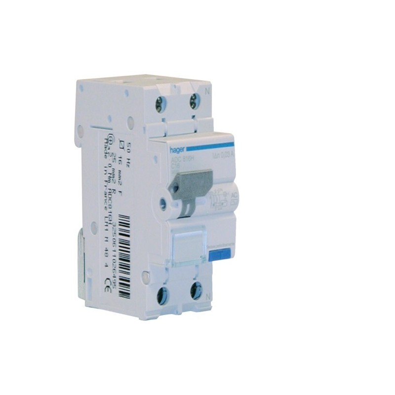 Magnetotermico Differenziale 1 Polo+N 25A 30MA AC 4,5KA Hager ADC825H