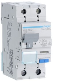 Magnetotermico Differenziale 1 Polo+N 25A 30MA A 4,5KA Hager ADA825H