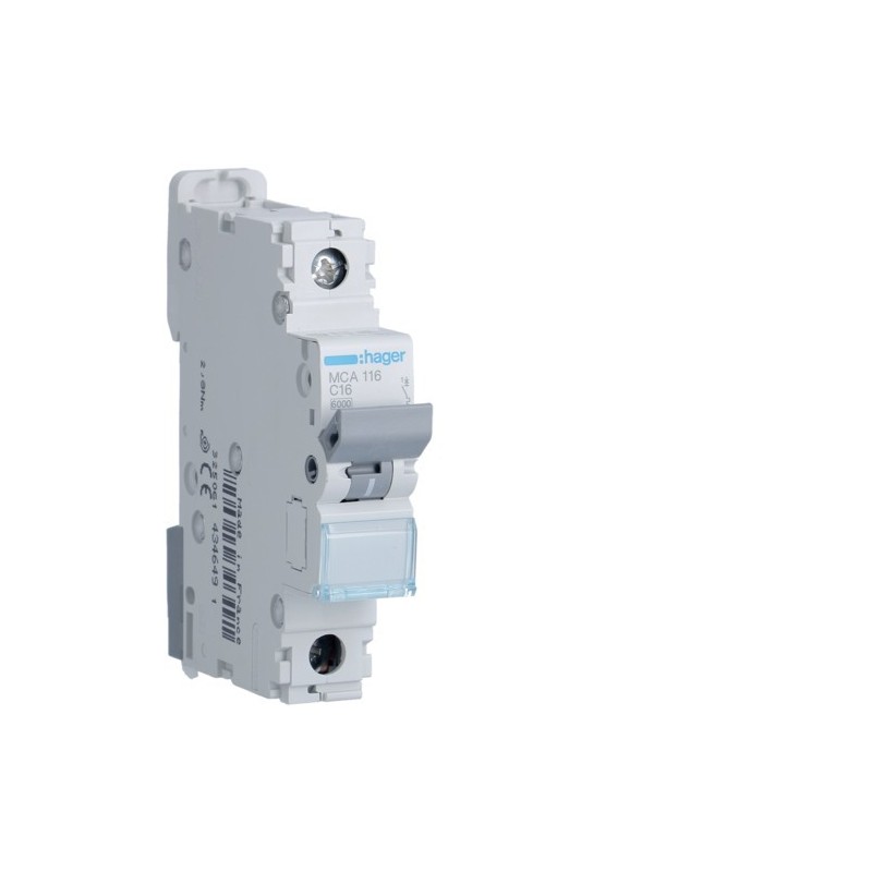 Magnetotermico 1 Polo 16A 6 KA C 1 Modulo Hager MCA116