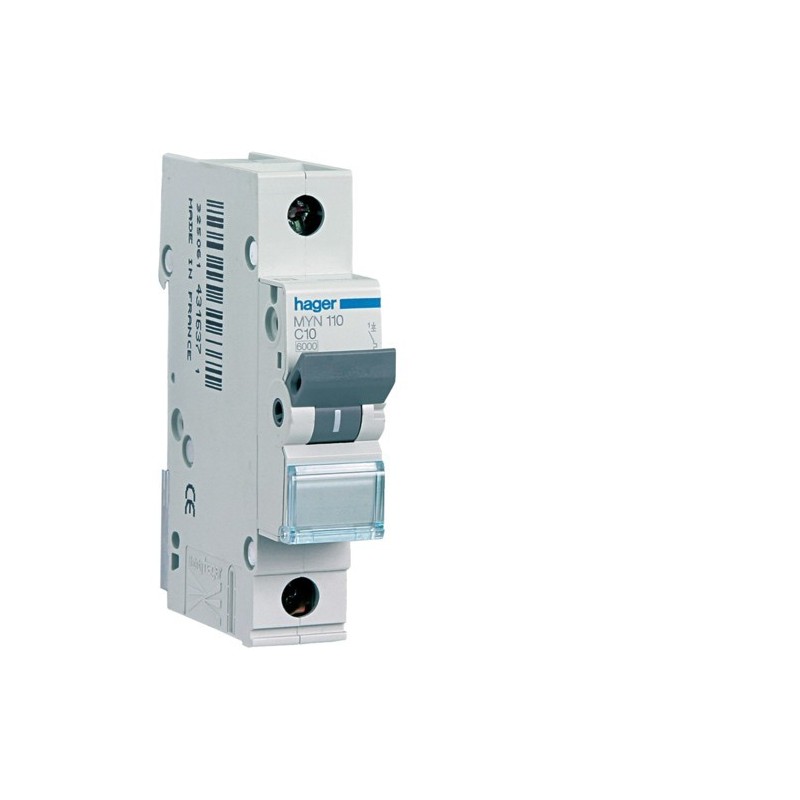 Magnetotermico 1 Polo 10A 4,5KA C 1 Modulo Hager MYN110