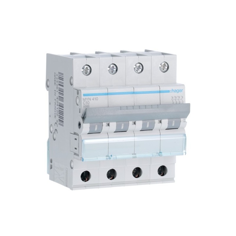 Magnetotermico 4 Poli 16A 4,5KA C 4 Moduli Hager  MYN416