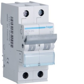 Magnetotermico 2 Poli 10A 4,5KA C 2 Moduli Hager MYN210