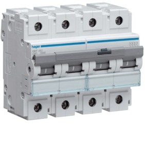 Magnetotermico 4 Poli 80A 10KA C 6 Moduli Hager  HMF480