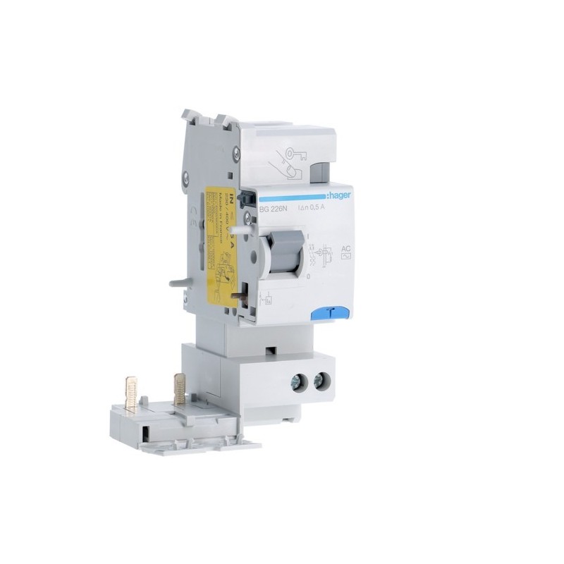 Blocco Differenziale 2 Poli 25A 500MA AC 2 Moduli Hager BG226N