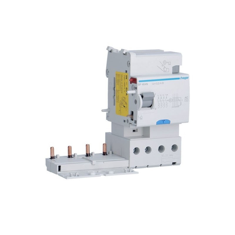 Blocco Differenziale 4 Poli 63A 300MA AC S 3 Moduli Hager  BP464N