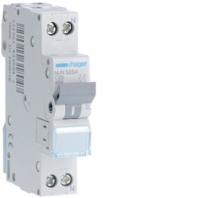 Magnetotermico 1 Polo+N 25A 4,5KA C 1 Modulo Hager  MJN525A