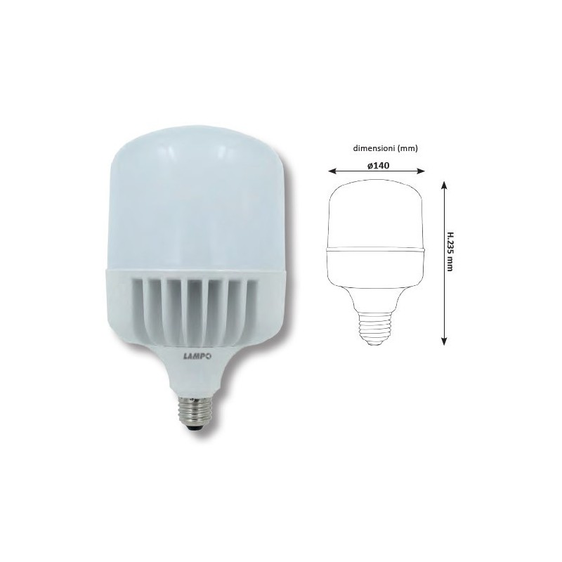 Lampada a Led alta luminosita' 60W Bianco neutro Lampo CO60WBN