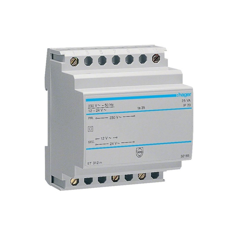 Trasformatore modulare 25VA 2301224V 4 Moduli Hager ST312