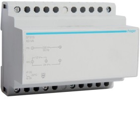 Trasformatore modulare 230V  12-24V 63VA Hager ST315