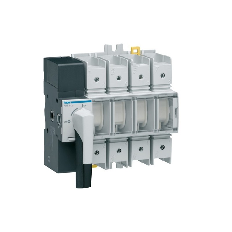 Sezionatore 4 Poli 125A 8M comando rotativo Hager  HAE412