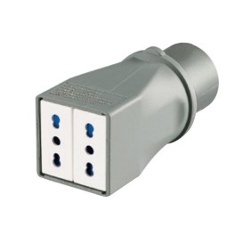 Adattatore Presa Industriale  - 2 Prese Bipasso 230V Palazzoli 740002