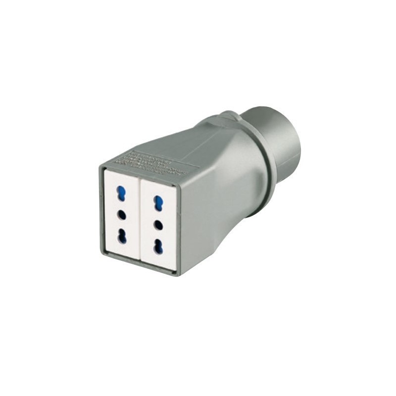 Adattatore Presa Industriale  - 2 Prese Bipasso 230V Palazzoli 740002
