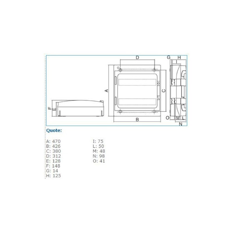 Centralino a parete 36 Moduli IP65 Porta fume 2 File Bocchiotti B06526