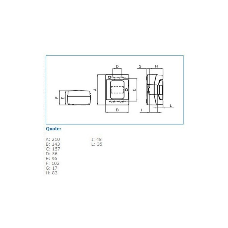 Centralino a parete 4 Moduli IP65 Porta fume Bocchiotti B06521