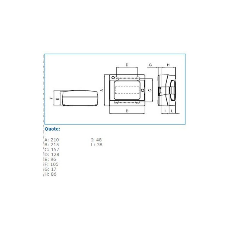 Centralino a parete 8 Moduli IP65 Porta fume Bocchiotti B06522