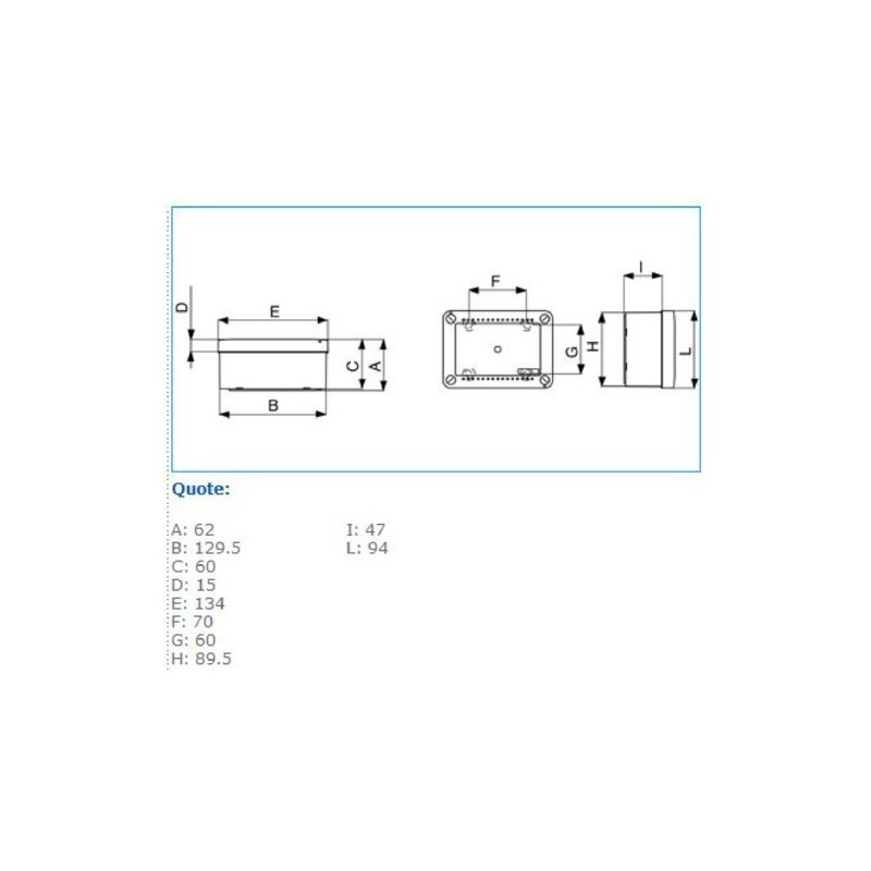 Cassetta a pareti lisce IP56 120X80X50 Bocchiotti B05605