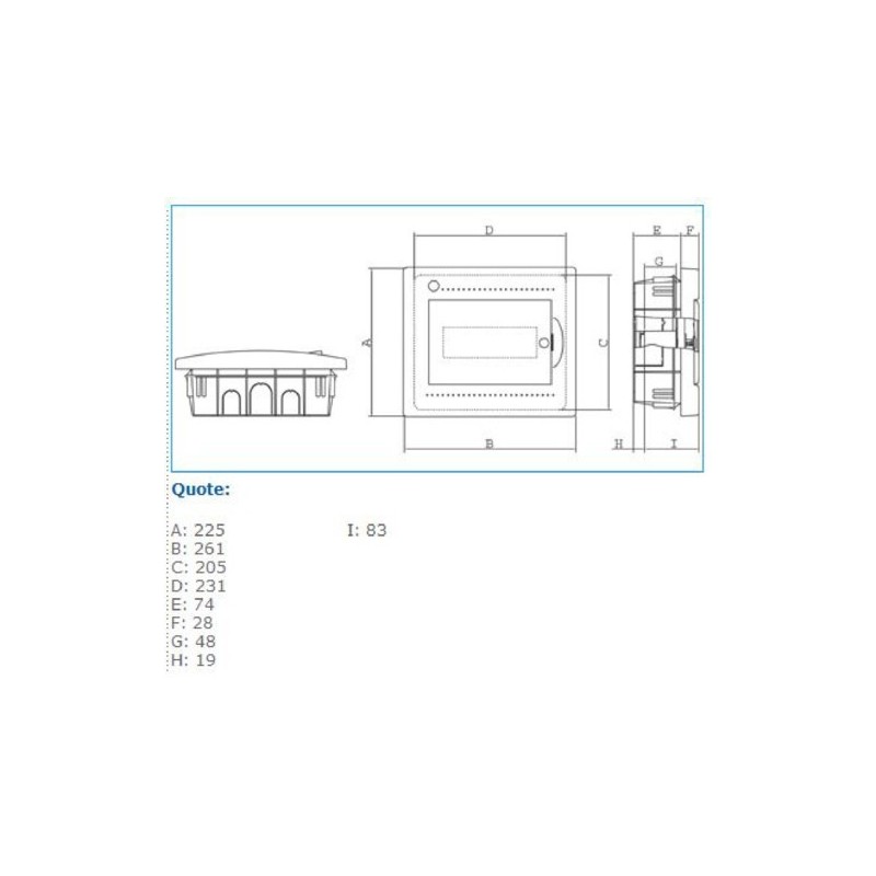 Centralino ad incasso 8 Moduli IP40 porta fume Pablo Bocchiotti B04101