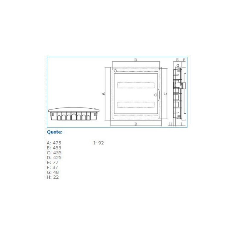 Centralino ad incasso 36 Moduli IP40 porta fume Pablo Bocchiotti B04105