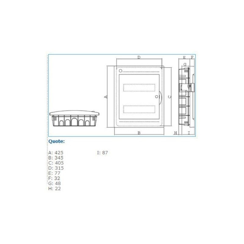Centralino ad incasso 24 Moduli IP40 porta fume Pablo Bocchiotti B04104