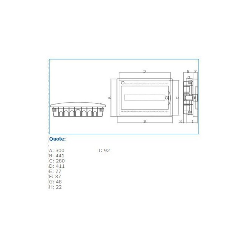 Centralino ad incasso 18 Moduli IP40 porta fume Pablo Bocchiotti B04103